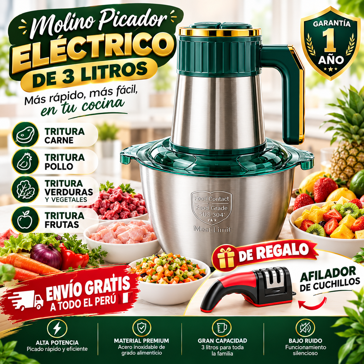 Molino Picador Eléctrico 3Litros™ | ENVIO GRATIS 🎁